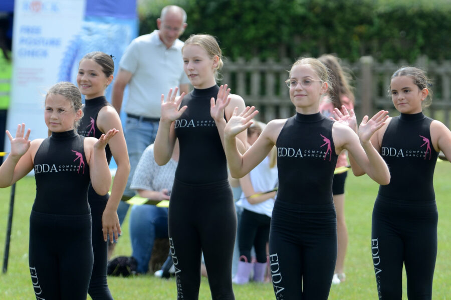East Devon Dance Academy performing on Allhallows Field at Honiton Market Charter Day 2025