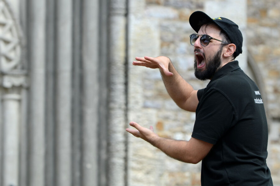 The Rock Choir performing outside St Paul's Church on Honiton Market Charter Day 2025